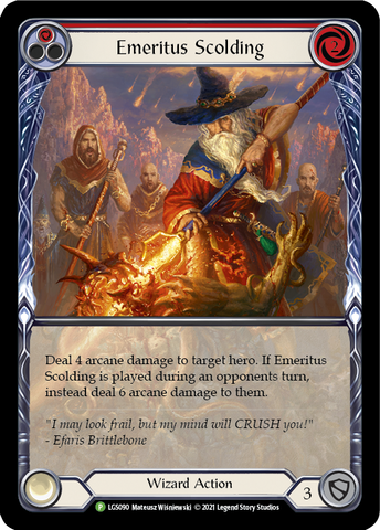 Emeritus Scolding (Red Extended Art) [LGS090] (Promo)  Rainbow Foil