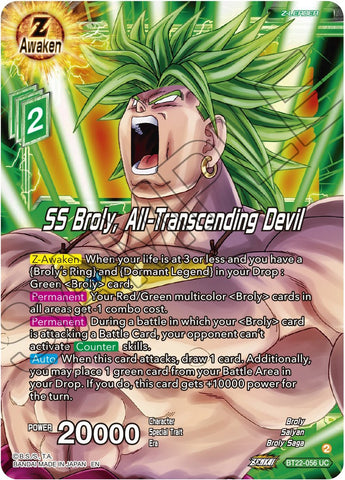 SS Broly, All-Transcending Devil (BT22-056) [Critical Blow]