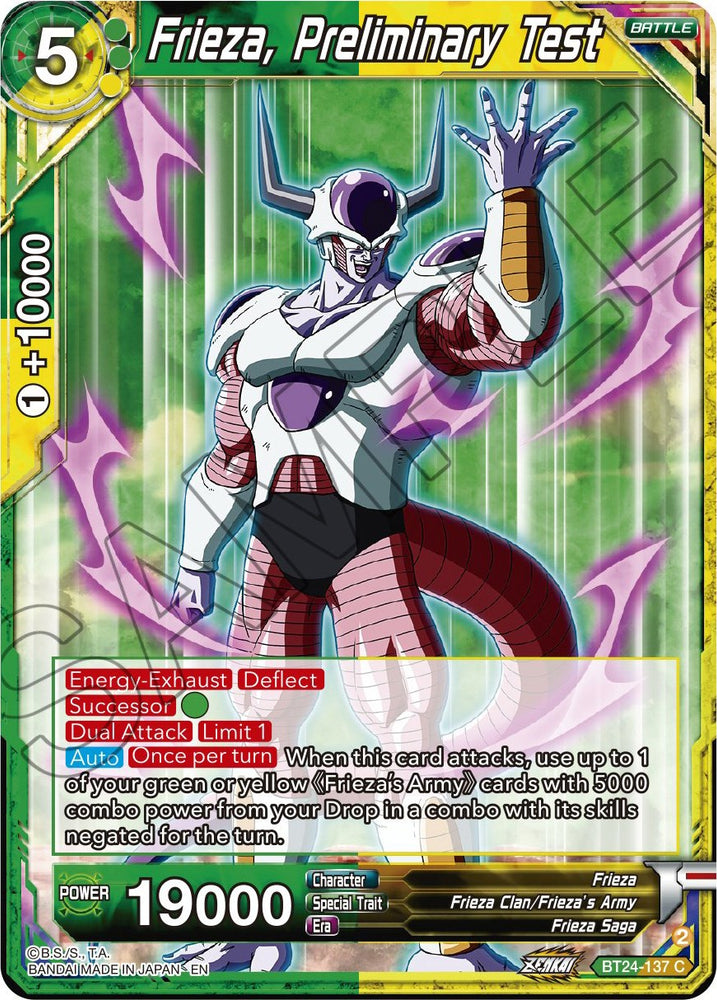 Frieza, Preliminary Test (BT24-137) [Beyond Generations]