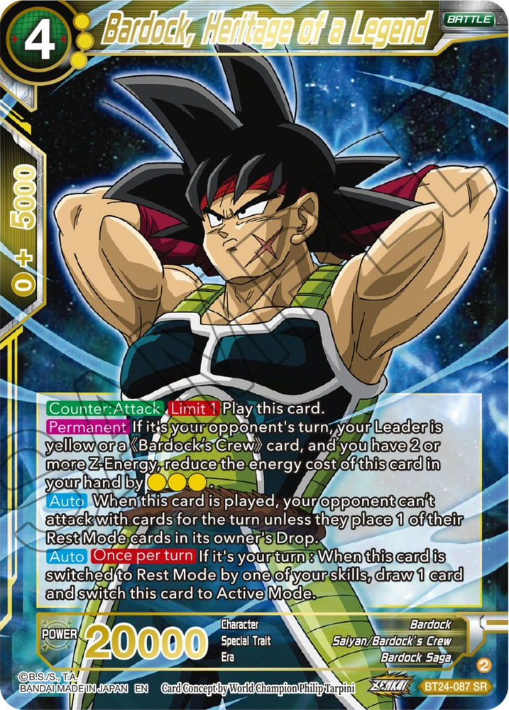 Bardock, Heritage of a Legend (BT24-087) [Beyond Generations]