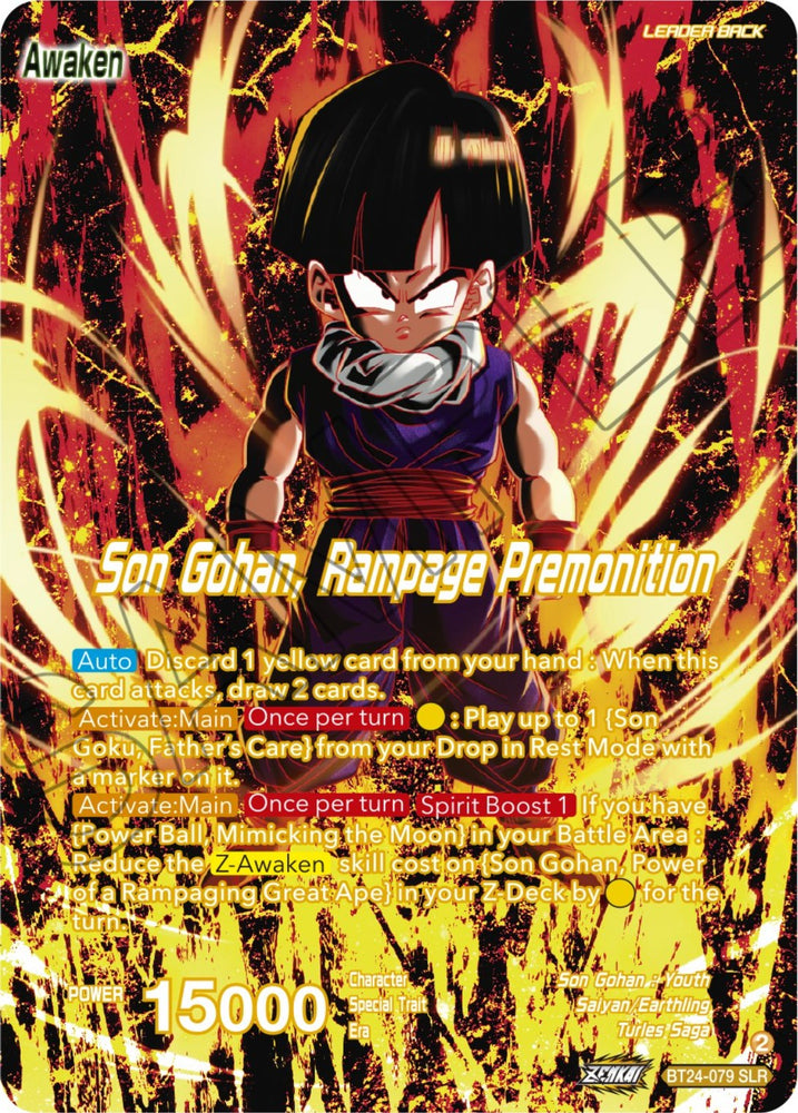 Son Gohan // Son Gohan, Rampage Premonition (SLR) (BT24-079) [Beyond Generations]