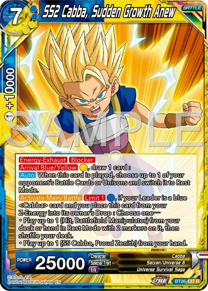 SS2 Cabba, Sudden Growth Anew (BT26-137) [Ultimate Advent]