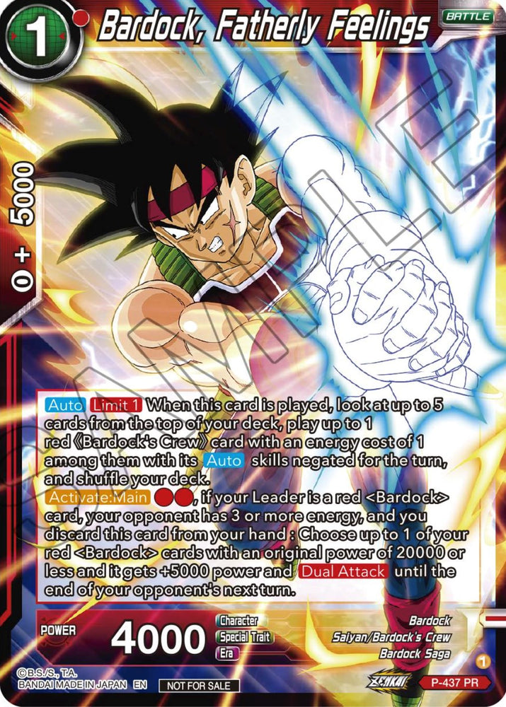 Bardock, Fatherly Feelings (Zenkai Series Tournament Pack Vol.2) (P-437) [Tournament Promotion Cards]