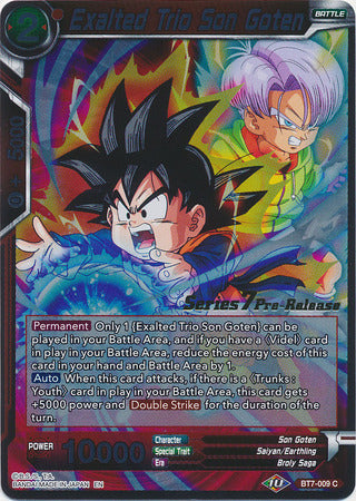 Exalted Trio Son Goten (BT7-009_PR) [Assault of the Saiyans Prerelease Promos]