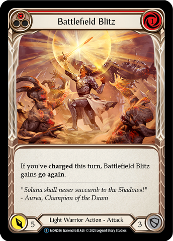 Battlefield Blitz (Red) [U-MON036-RF] (Monarch Unlimited)  Unlimited Rainbow Foil