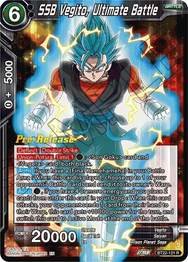 SSB Vegito, Ultimate Battle (BT22-121) [Critical Blow Prerelease Promos]