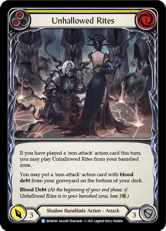 Unhallowed Rites (Yellow) [MON160] (Monarch)  1st Edition Normal