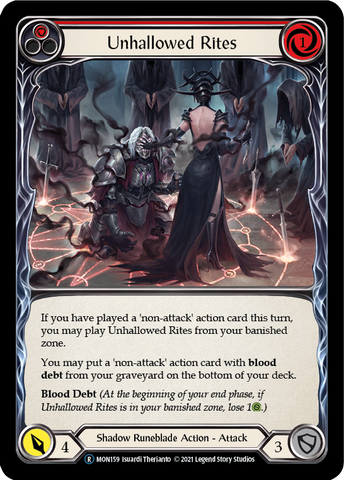 Unhallowed Rites (Red) [U-MON159-RF] (Monarch Unlimited)  Unlimited Rainbow Foil