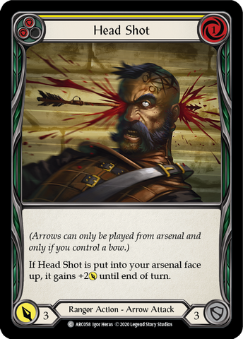 Head Shot (Yellow) [U-ARC058] (Arcane Rising Unlimited)  Unlimited Rainbow Foil