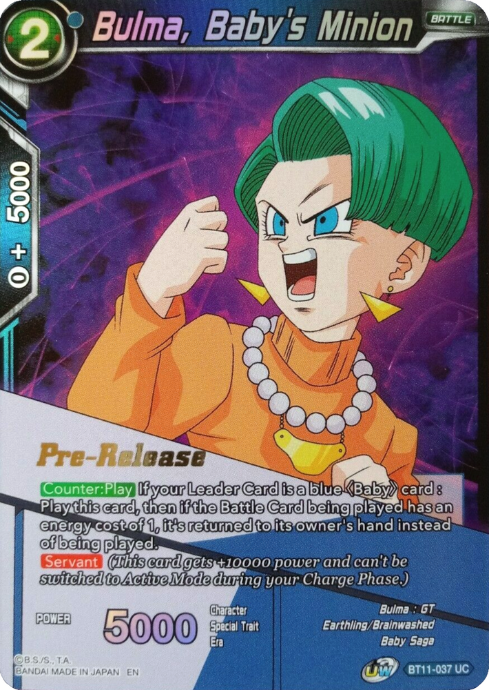 Bulma, Baby's Minion (BT11-037) [Vermilion Bloodline Prerelease Promos]