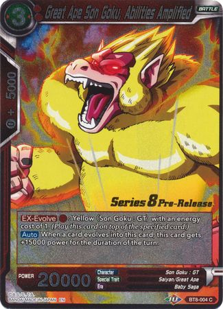 Great Ape Son Goku, Abilities Amplified (BT8-004_PR) [Malicious Machinations Prerelease Promos]