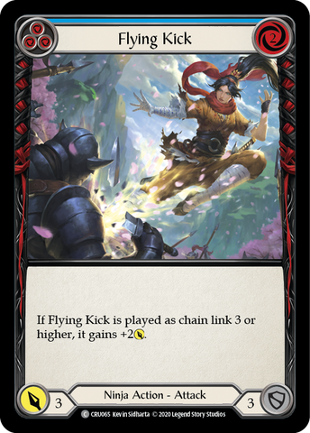 Flying Kick (Blue) [CRU065] (Crucible of War)  1st Edition Rainbow Foil