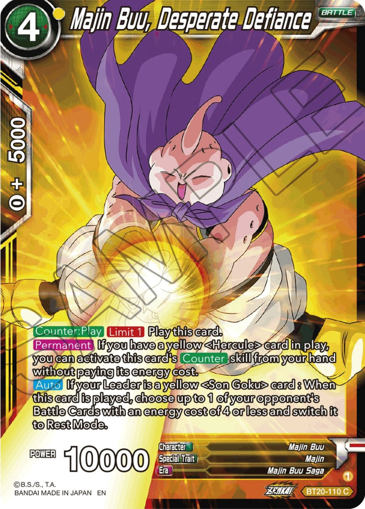 Majin Buu, Desperate Defiance (BT20-110) [Power Absorbed]