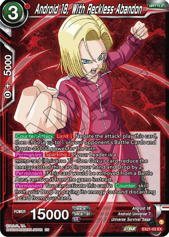 Android 18, With Reckless Abandon (EX21-03) [5th Anniversary Set]