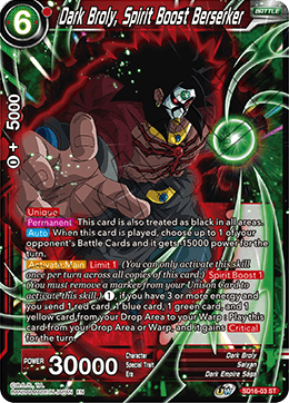 Dark Broly, Spirit Boost Berserker (Starter Deck - Darkness Reborn) (SD16-03) [Cross Spirits]