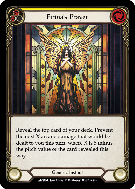 Eirina's Prayer (Yellow) [ARC174-R] (Arcane Rising)  1st Edition Rainbow Foil